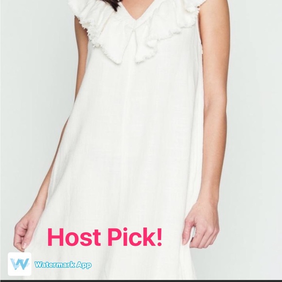 Mo:vint Linen Ruffled Dress Size S - Picture 1 of 8